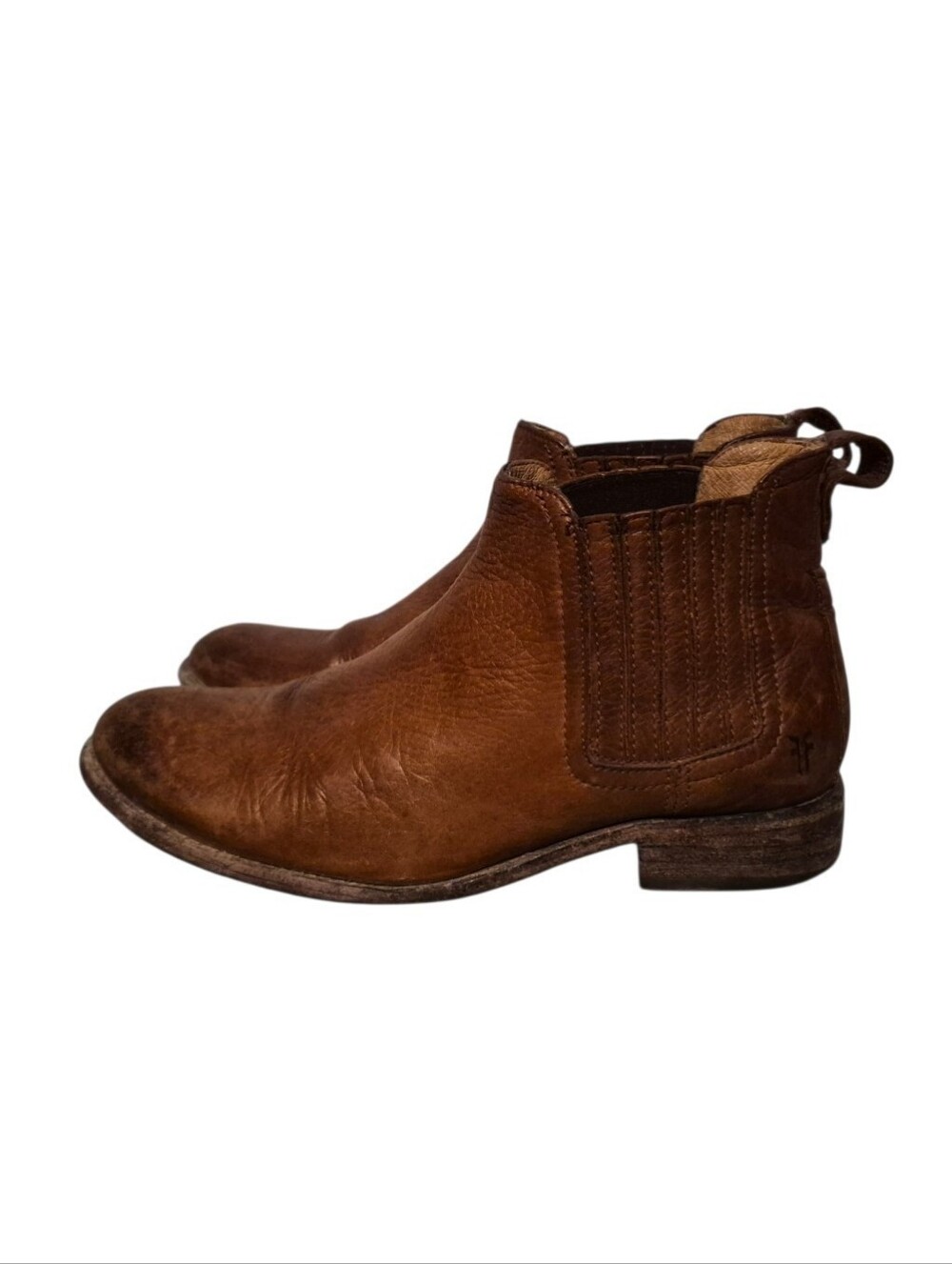 Vintage Frye Brown Leather Pull-On Chelsea Ankle Boots Women's Size 8B
